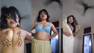 देसी वीडियो: बंगाली साड़ी क्वीन सुलटरी स्ट्रिप एंड मस्टुर्बते